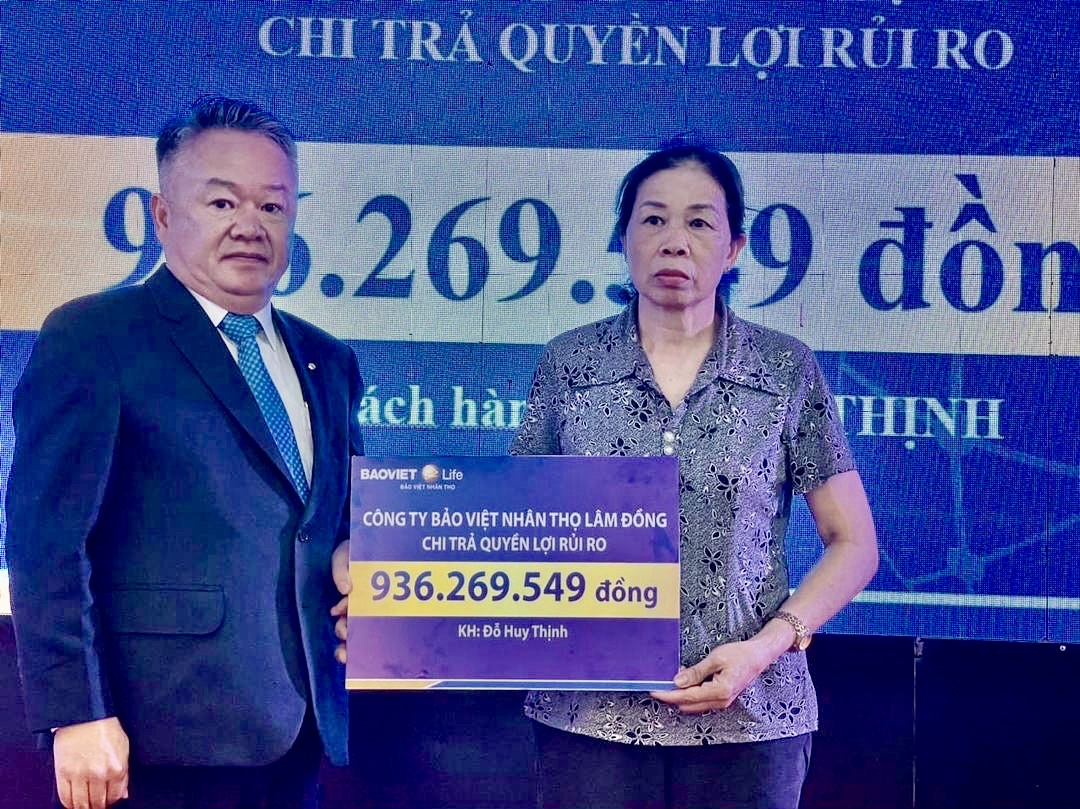 Bảo Việt Nhân thọ Lâm Đồng chi trả hơn 936 triệu đồng cho khách hàng không may gặp rủi ro