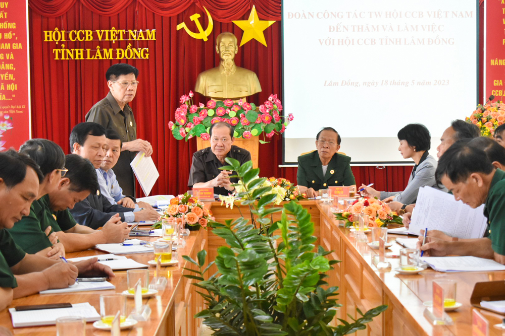 Trung ương Hội Cựu chiến binh Việt Nam làm việc tại tỉnh Lâm Đồng