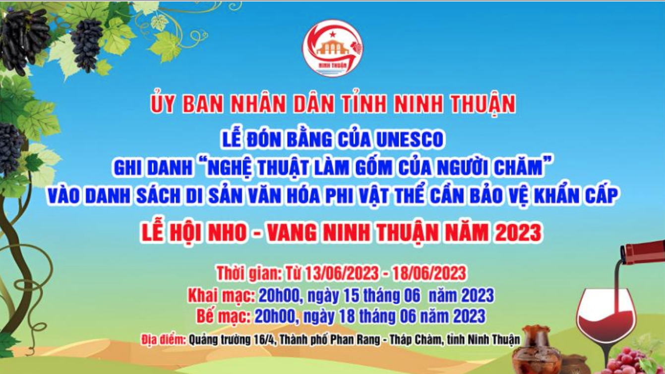 Các hoạt động, sự kiện tại Lễ hội Nho và Vang Ninh Thuận năm 2023