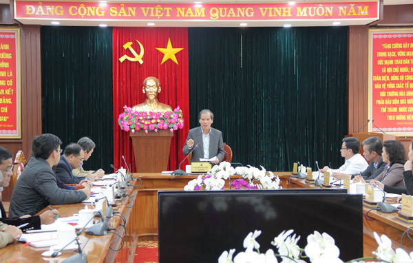 Đồng chí Nguyễn Xuân Tiến – UV BCH TW Đảng, Bí Thư Tỉnh ủy chỉ đạo tại buổi làm việc