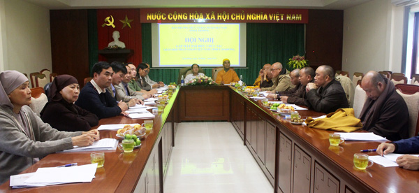 Toàn cảnh buổi gặp mặt giữa Ban Thường trực MTTQ tỉnh với chức sắc Phật giáo