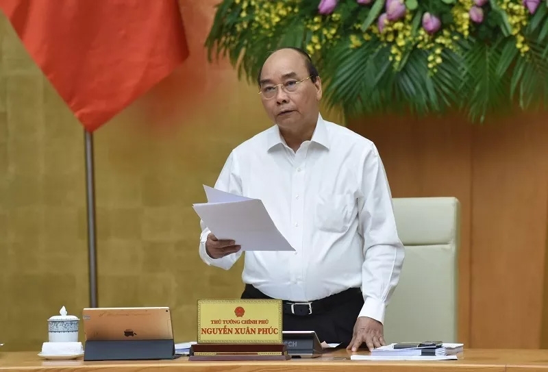Thủ tướng Chính phủ Nguyễn Xuân Phúc phát biểu tại phiên họp Chính phủ thường kỳ