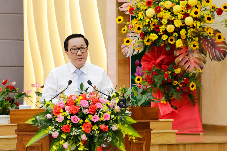 Ông Dương Quyết Thắng phát biểu chỉ đạo của NHCSXH