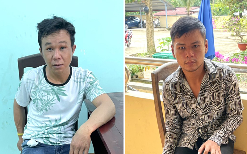 Hai đối tượng Phong và Tiến bị bắt giữ sau khi trộm xe máy từ Đà Lạt chạy về TP Hồ Chí Minh