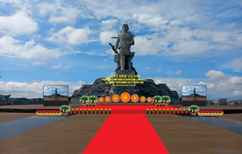 Phối cảnh khu vực tổ chức Lễ Kỷ niệm 110 năm Phong trào khởi nghĩa N’Trang Lơng và Khánh thành Tượng đài N’Trang Lơng và phong trào đấu tranh giải phóng dân tộc (1912 - 1936)