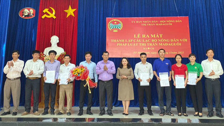 Đến nay, các xã, thị trấn của huyện Đạ Huoai đều thành lập CLB Nông dân với pháp luật