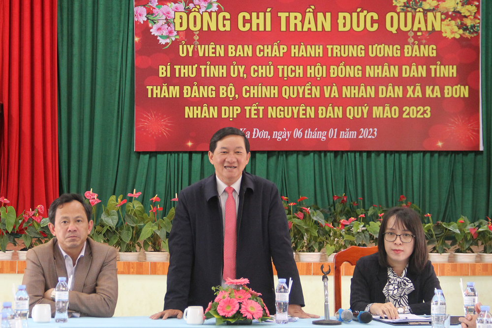 Bí thư Tỉnh ủy Lâm Đồng Trần Đức Quận thăm, chúc tết tại Đơn Dương
