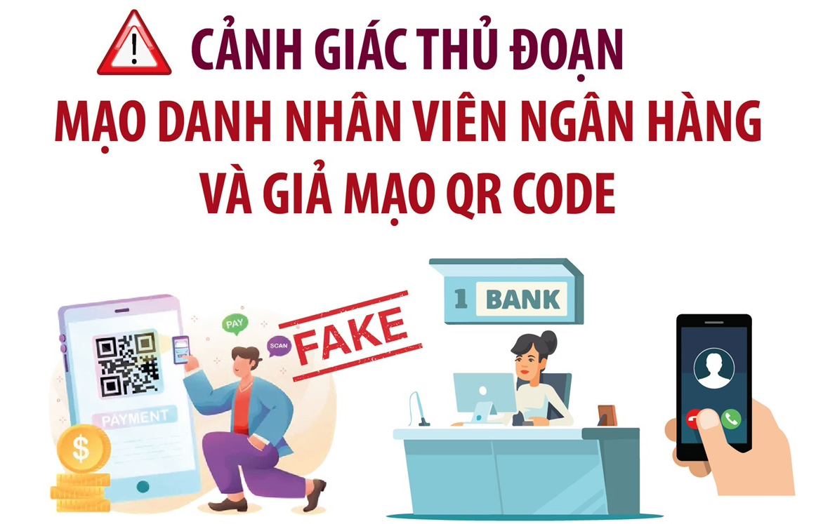 Cảnh giác thủ đoạn mạo danh nhân viên ngân hàng và giả mạo QR code