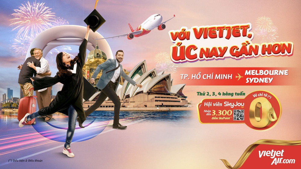 Bay Úc chuẩn thương gia với ưu đãi giá vé giảm 50%