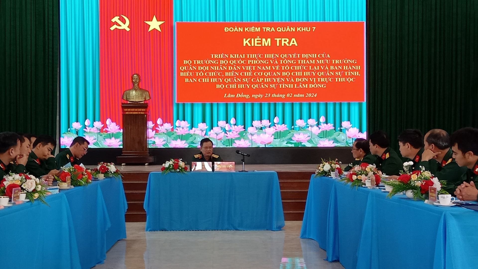 Quân khu 7 kiểm tra công tác chuẩn bị điều chỉnh tổ chức biên chế tại Bộ CHQS tỉnh Lâm Đồng