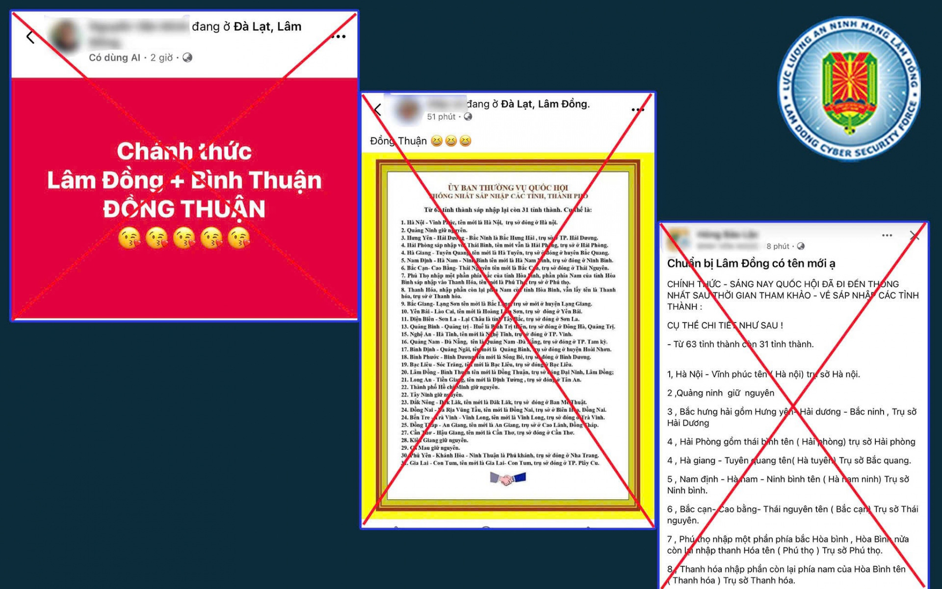 Thông tin Quốc hội thống nhất sáp nhập 63 tỉnh, thành là sai sự thật