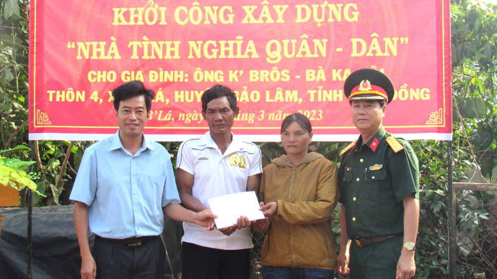 Bảo Lâm: Khởi công xây dựng Nhà Nghĩa tình quân dân