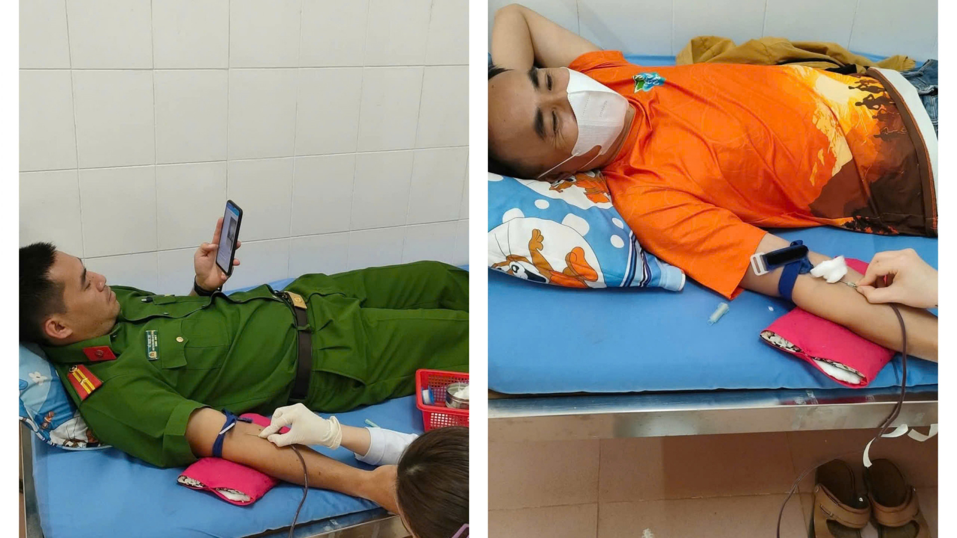 Di Linh: Thiếu tá công an xã và người dân kịp thời hiến máu cứu người