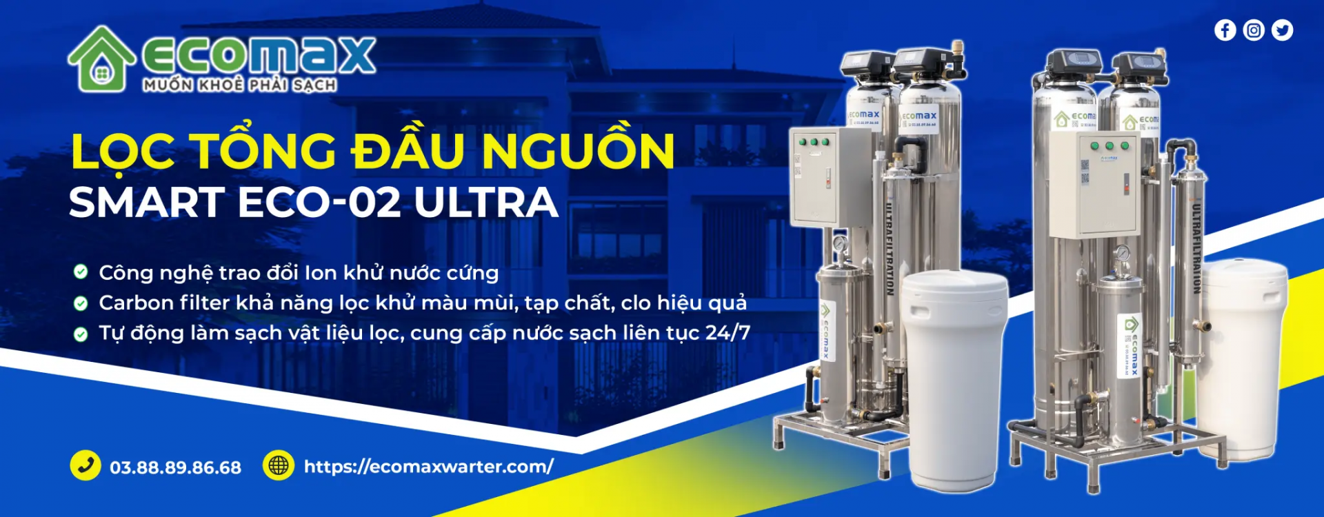 Nâng cao chất lượng sống với hệ thống lọc tổng chung cư Ecomax