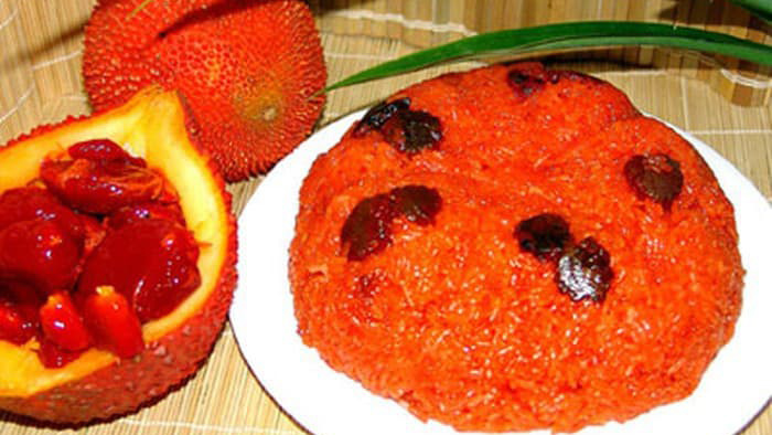 Mẹ nấu xôi gấc
