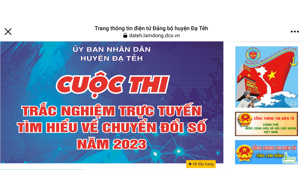 Đạ Tẻh: Thi trắc nghiệm trực tuyến tìm hiểu về chuyển đổi số