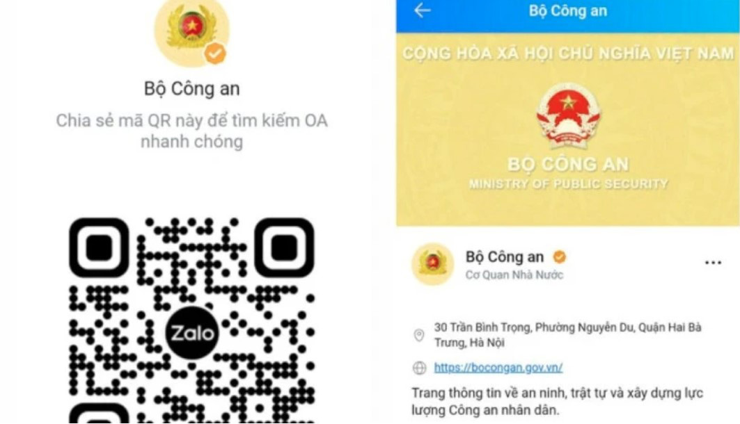 Bộ Công an ra mắt trang thông tin trên nền tảng mạng xã hội Zalo OA