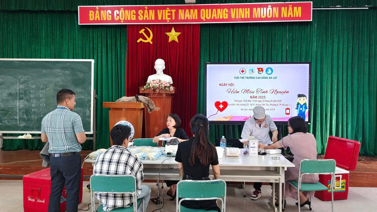 Tuổi trẻ Trường Cao đẳng Đà Lạt hiến 125 đơn vị máu