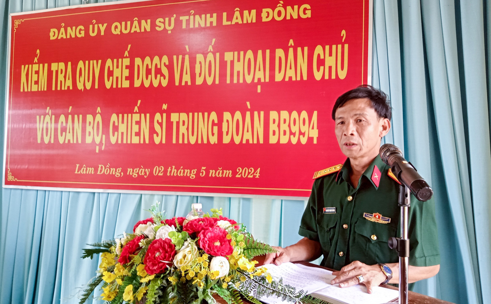 Kiểm tra thực hiện Quy chế dân chủ cơ sở và đối thoại dân chủ tại Trung đoàn Bộ binh 994