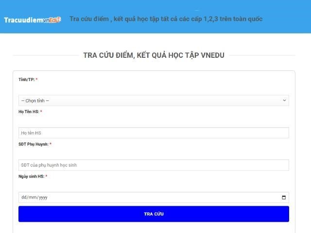 Hướng Dẫn Tra Cứu Điểm VNEDU Lớp 8 Mới Nhất Trên tracuudiemvnedu.vip