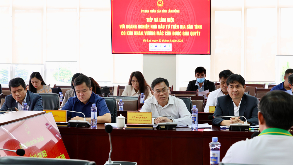 Phó Chủ tịch UBND tỉnh Lâm Đồng Võ Ngọc Hiệp chủ trì tiếp doanh nghiệp tháng 5
