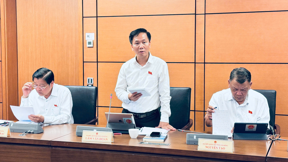 Trưởng Đoàn ĐBQH Lâm Đồng Lâm Văn Đoan góp ý về việc miễn học phí, chương trình mục tiêu quốc gia, chuyển đổi số