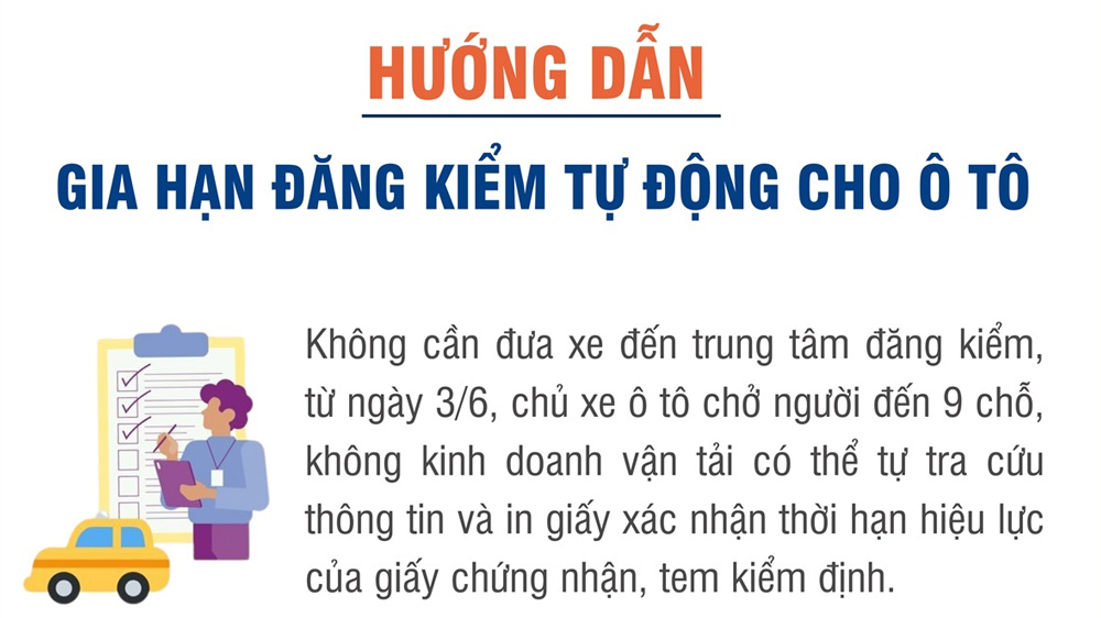 Hướng dẫn gia hạn đăng kiểm tự động cho xe ô tô