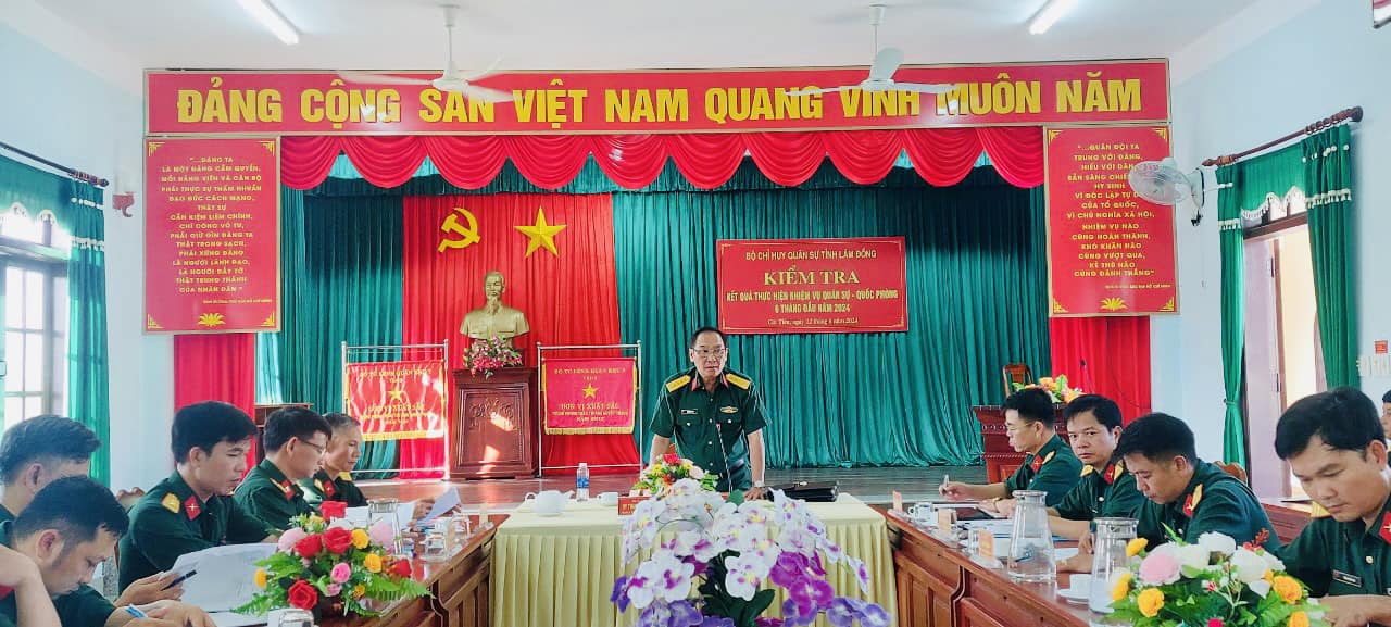 Cát Tiên: Kiểm tra kết quả thực hiện nhiệm vụ quân sự, quốc phòng 6 tháng đầu năm
