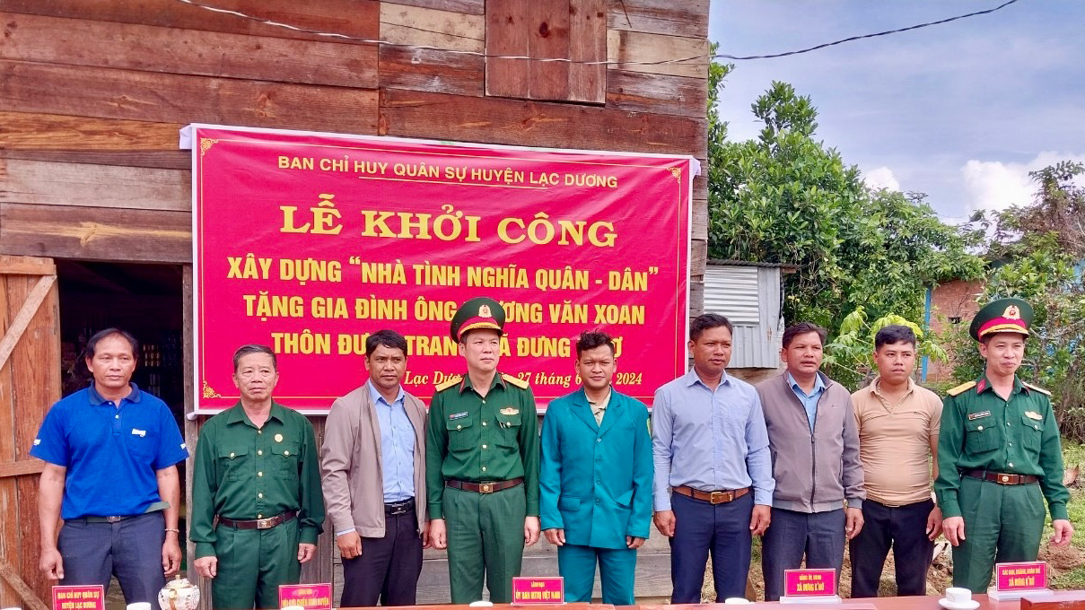 Lạc Dương: Khởi công xây dựng nhà Tình nghĩa quân - dân tặng hộ cận nghèo