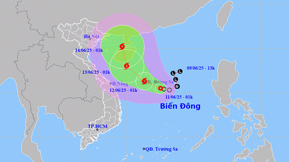Thời tiết ngày 11/6: Áp thấp nhiệt đới mạnh lên thành bão, mưa lớn ở Trung Bộ và Tây Nguyên