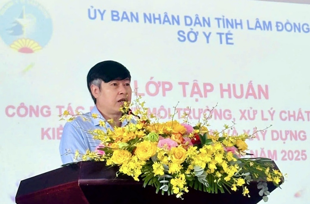 Thạc sĩ Trần Ngọc Trung -Phó Trưởng Phòng Nghiệp vụ Y Sở Y tế Lâm Đồng phát biểu khai mạc lớp tập huấn