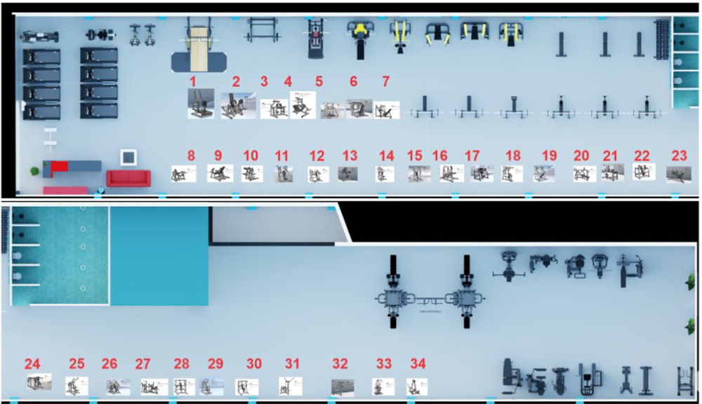 Layout mặt bằng Dự án 133 Gym 1000m2 tại Sóc Trăng