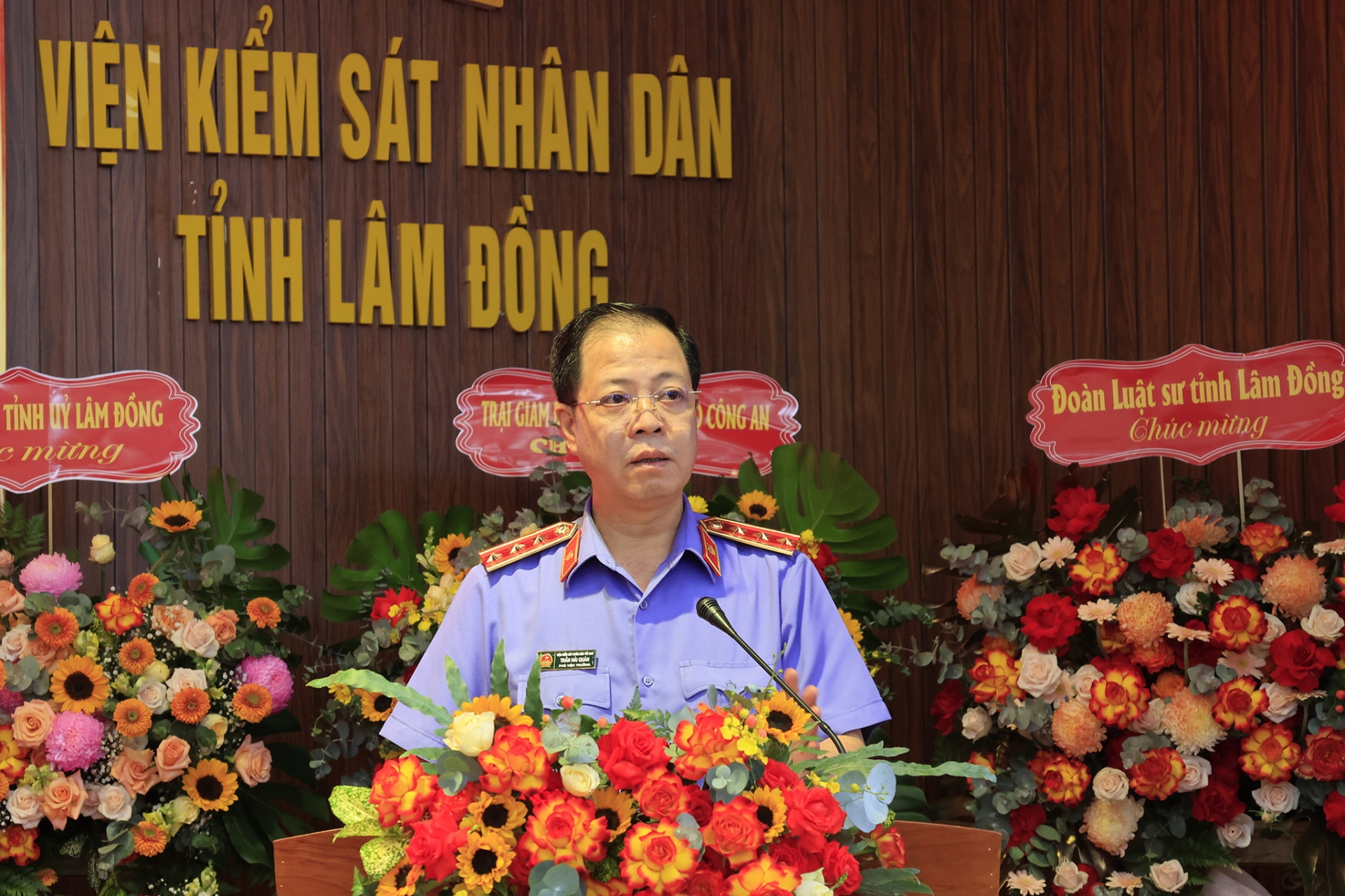 Đồng chí Trần Hải Quân - Ủy viên Ban Thường vụ, Phó Viện Trưởng Viện KSND tối cao phát biểu chỉ đạo