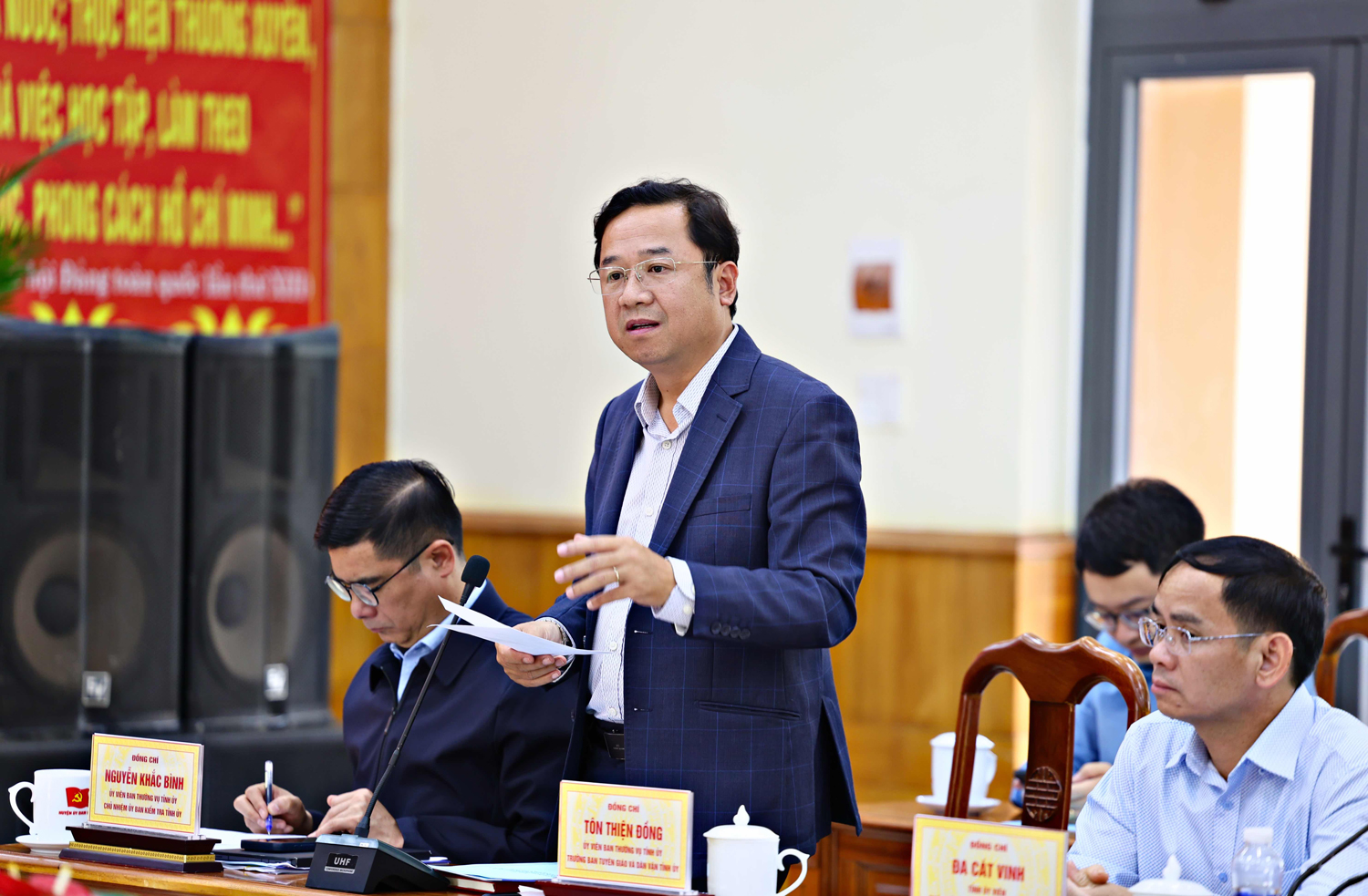 Trưởng Ban Tuyên giáo và Dân vận Tôn Thiện Đồng phát biểu