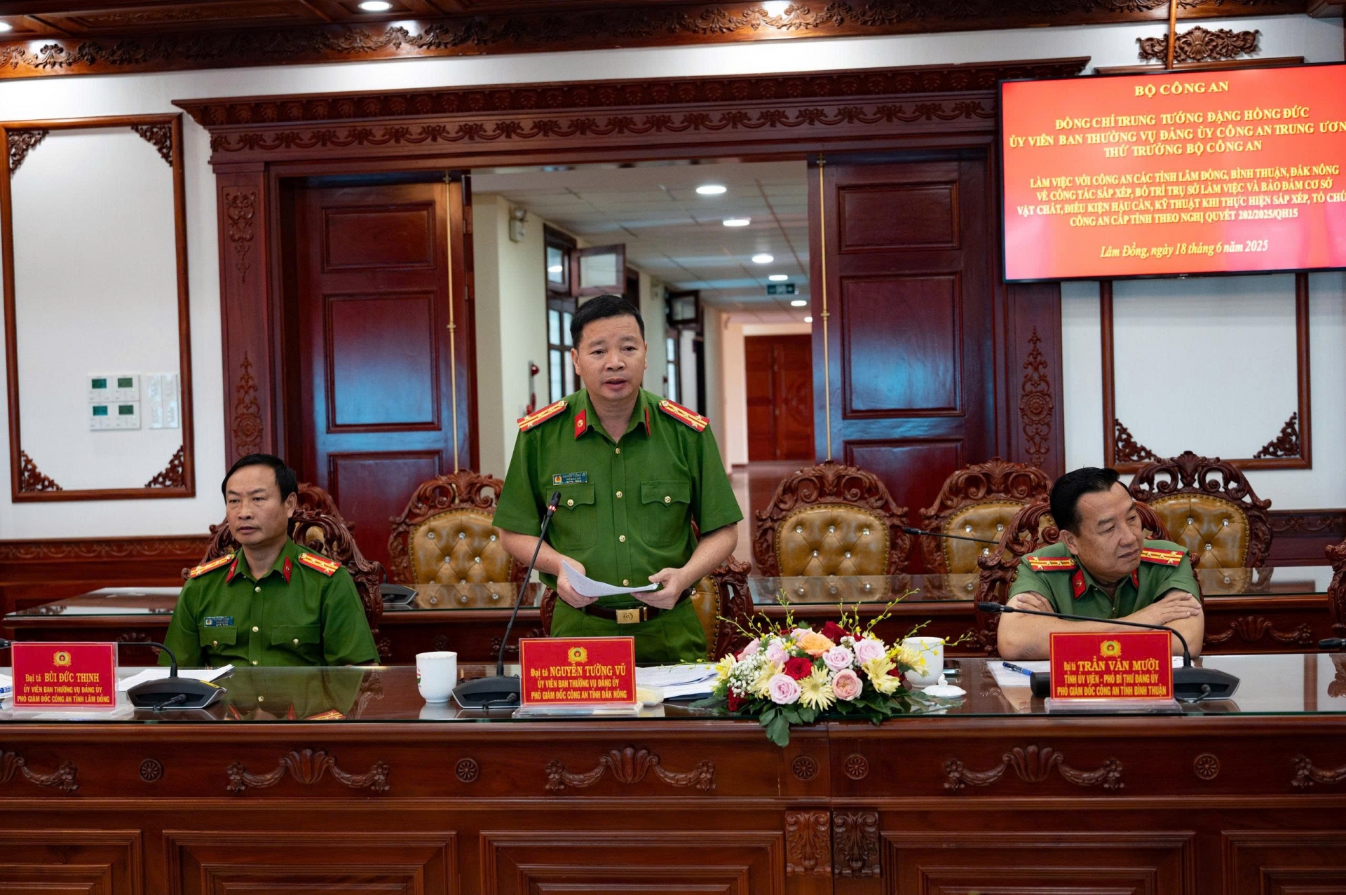 Đại tá Nguyễn Tường Vũ, Phó giám đốc Công an tỉnh Đắk Nông phát biểu