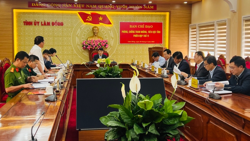 Phiên họp thứ 11 của Ban Chỉ đạo phòng, chống tham nhũng, lãng phí, tiêu cực tỉnh