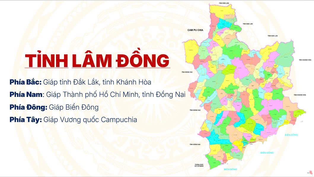Bản đồ địa giới hành chính tỉnh Lâm Đồng mới