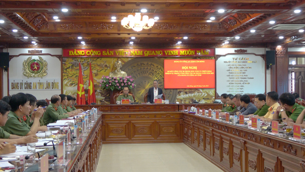 Đảng ủy Công an tỉnh tổ chức Hội nghị sơ kết công tác 6 tháng đầu năm