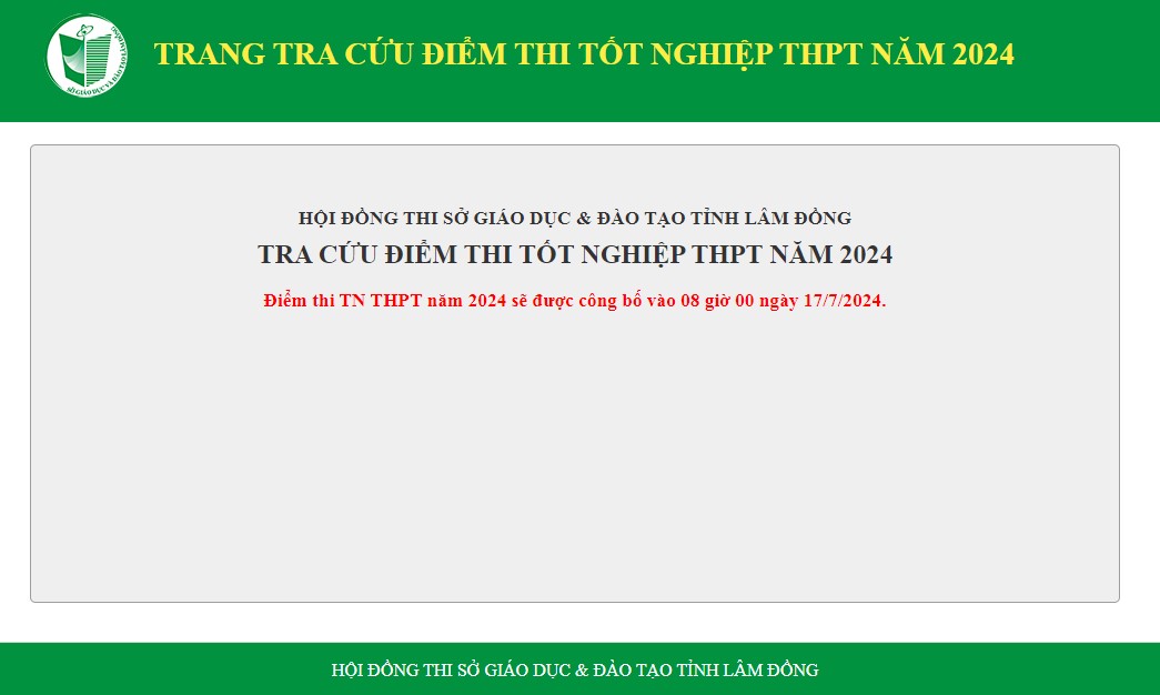 Tra cứu điểm thi tốt nghiệp THPT trên Trang thông tin của Sở GD-ĐT Lâm Đồng