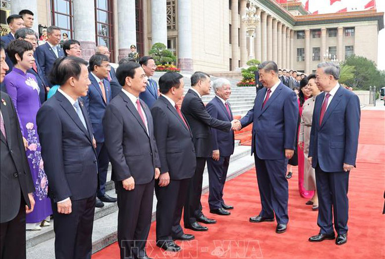 Tổng Bí thư, Chủ tịch Trung Quốc Tập Cận Bình chủ trì Lễ đón chính thức Tổng Bí thư, Chủ tịch nước Tô Lâm