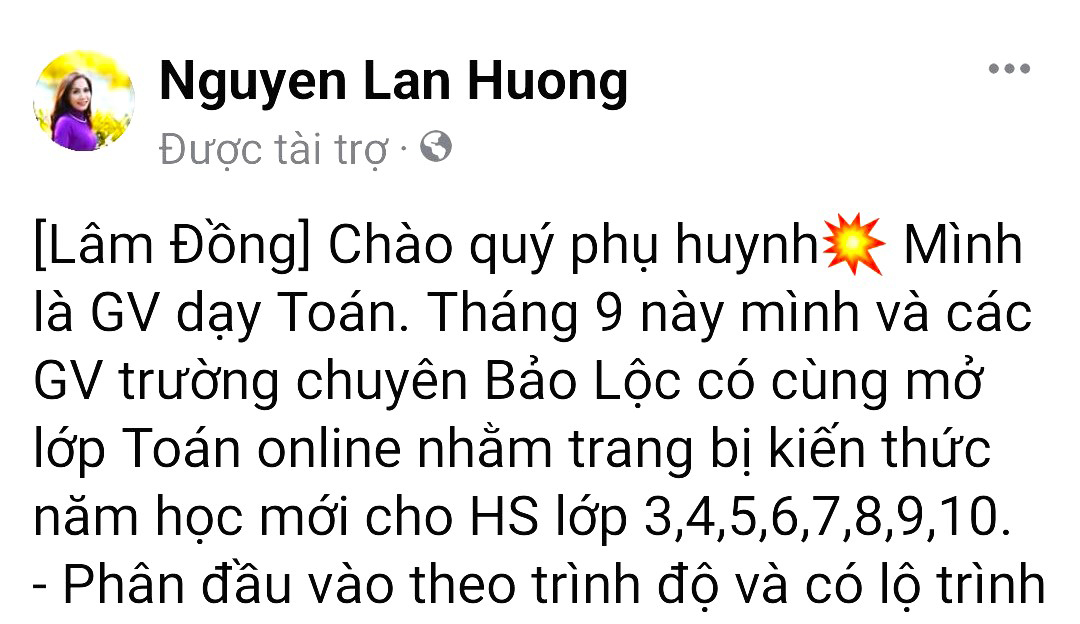 Giao Công an xác minh, xử lý nghiêm vụ giả mạo giáo viên trường chuyên mời học toán online