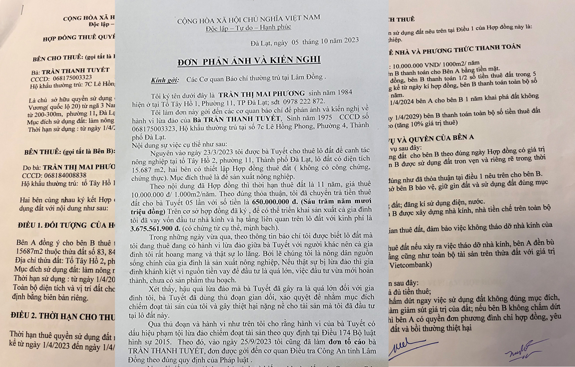 VỤ THUÊ ĐẤT RỒI RAO BÁN TRÁI LUẬT Ở ĐÀ LẠT: Thêm nạn nhân có đơn tố cáo bị lừa đảo
