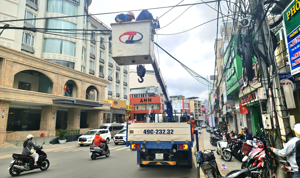 Ngầm hóa, chỉnh trang cáp viễn thông và truyền hình phục vụ Festival Hoa Đà Lạt 2024