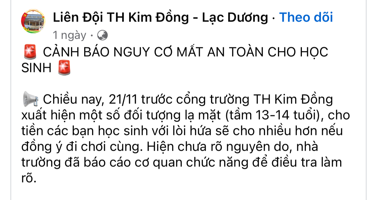 Cảnh báo nguy cơ mất an toàn cho học sinh