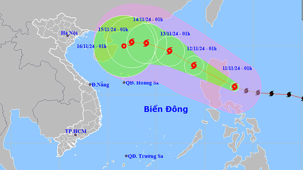 Thời tiết ngày 11/11: Trung Trung Bộ mưa to, bão số 7 suy yếu thành áp thấp nhiệt đới
