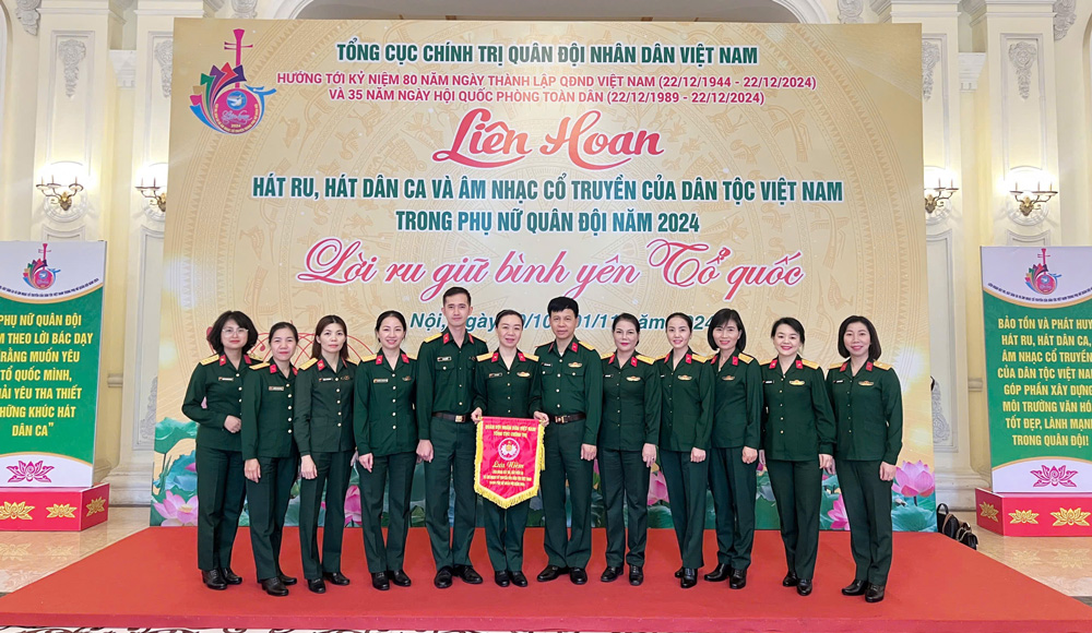 Học viện Lục quân đạt kết quả xuất sắc tại Liên hoan hát ru, hát dân ca và âm nhạc cổ truyền của dân tộc Việt Nam trong phụ nữ Quân đội