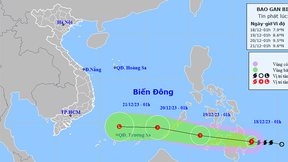 Thời tiết ngày 18/12: Bắc Bộ và Bắc Trung Bộ nhiệt độ tăng nhẹ, bão gần biển Đông