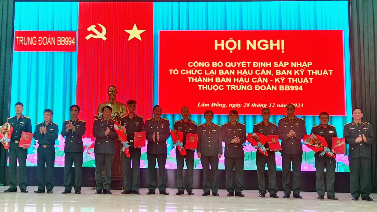 Sáp nhập và tổ chức lại cơ quan hậu cần - kỹ thuật tại Trung đoàn Bộ binh 994