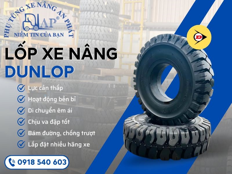 Lốp xe nâng Dunlop chính hãng giá tốt tại An Phát