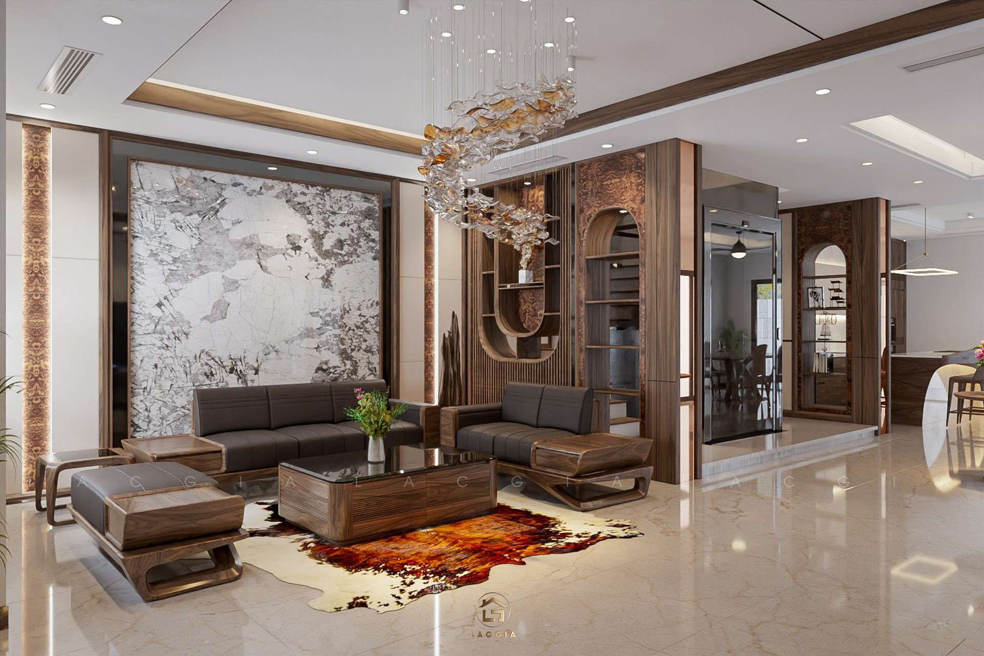 Nội thất Lạc Gia – Đơn vị thiết kế nội thất biệt thự gỗ óc chó uy tín tại Việt Nam